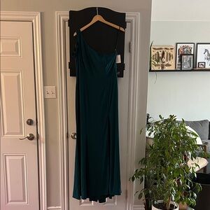 Xscape One-Shoulder Emerald Dress